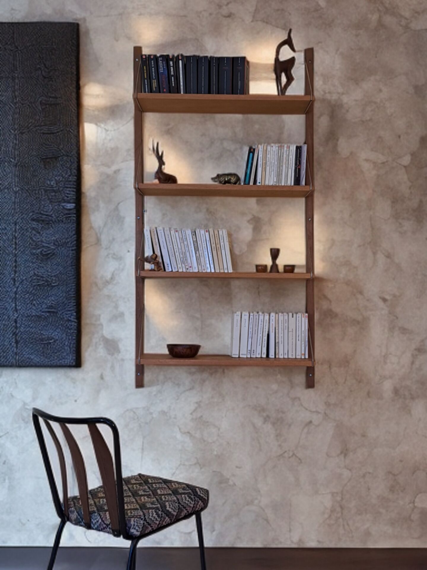 Wall unit 4 shelves, Vintage Scandinavian 1960s