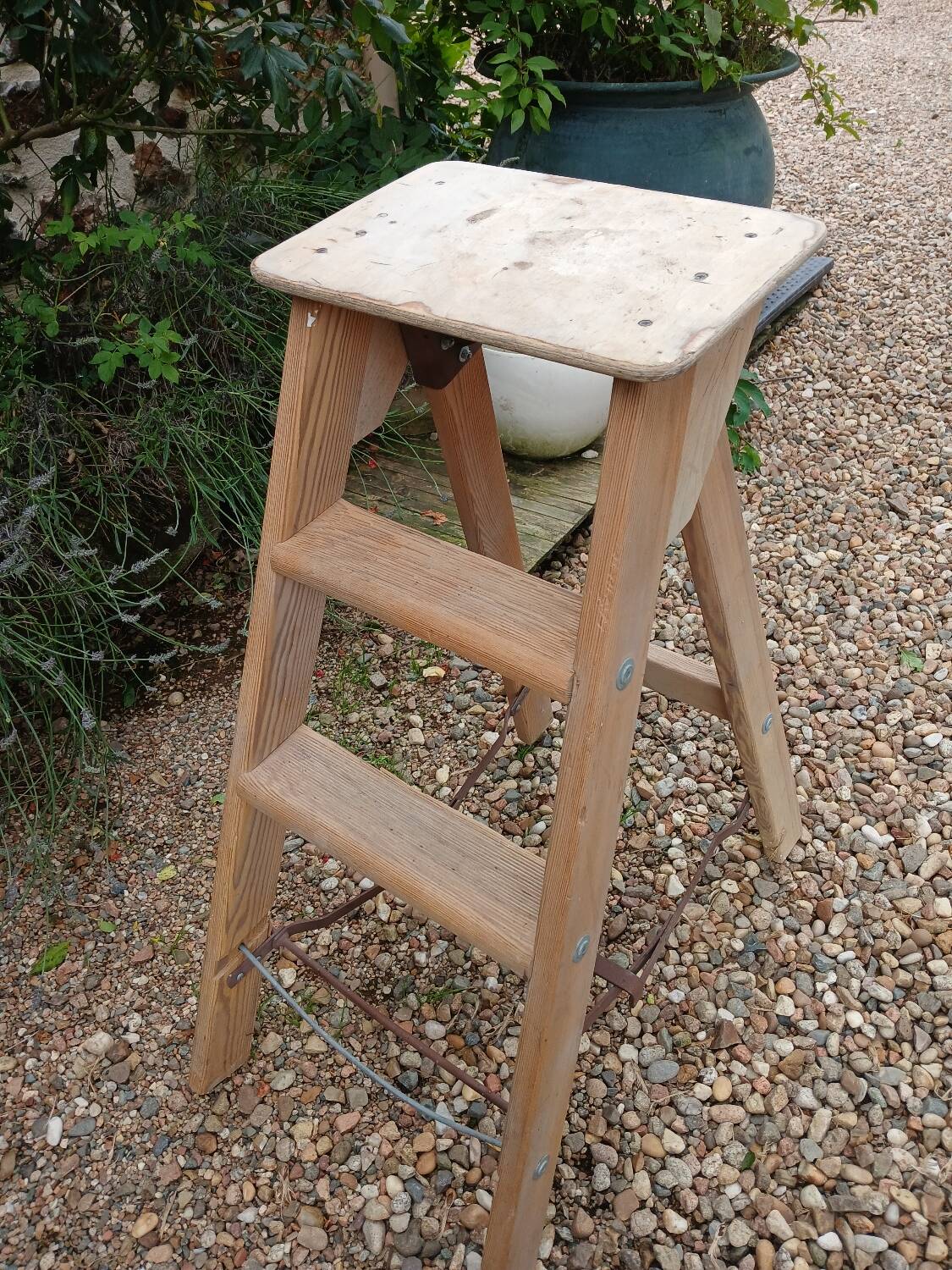 Antique wooden stepladder