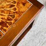 Pull-out tables in teak and ceramic, scandinavian, 60s