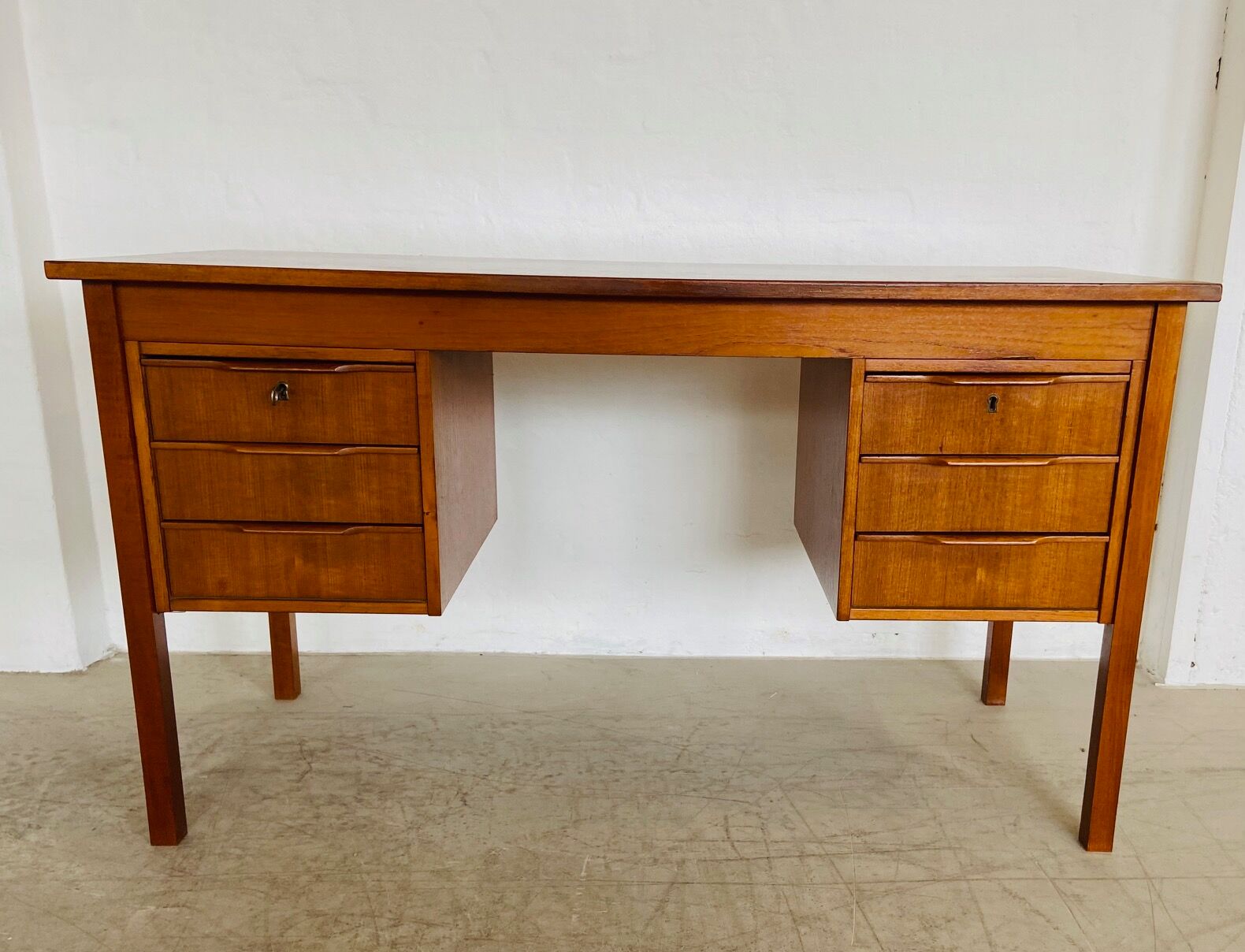 Vintage retro Danish mid-century teak desk by Bent Silberg Møbler 1960s