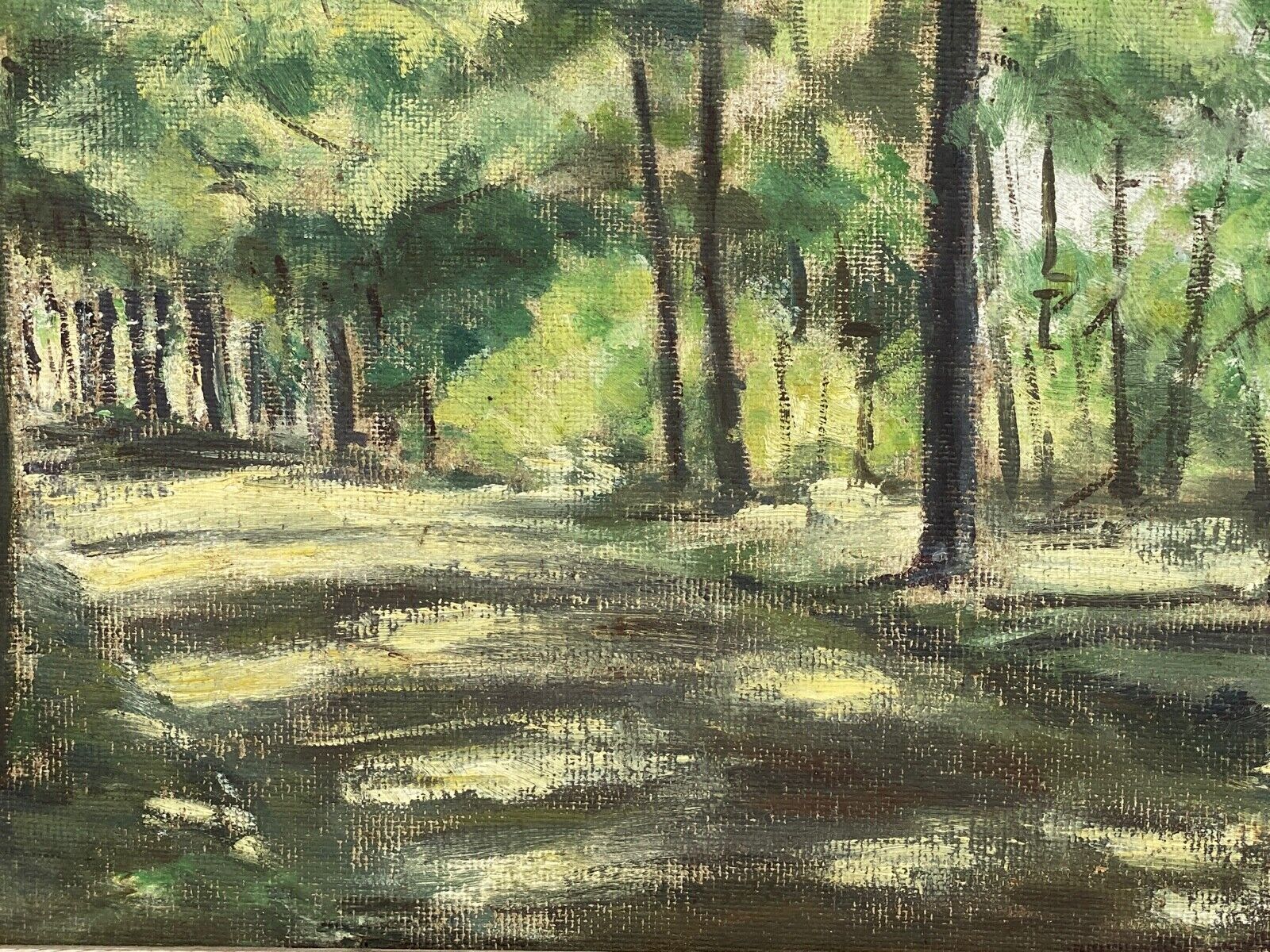 Gouache watercolor on paper by guy riou sous bois 1952 frame ceruse