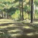 Gouache watercolor on paper by guy riou sous bois 1952 frame ceruse