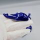 Set of 6 vintage blue porcelain whale knife rests.
