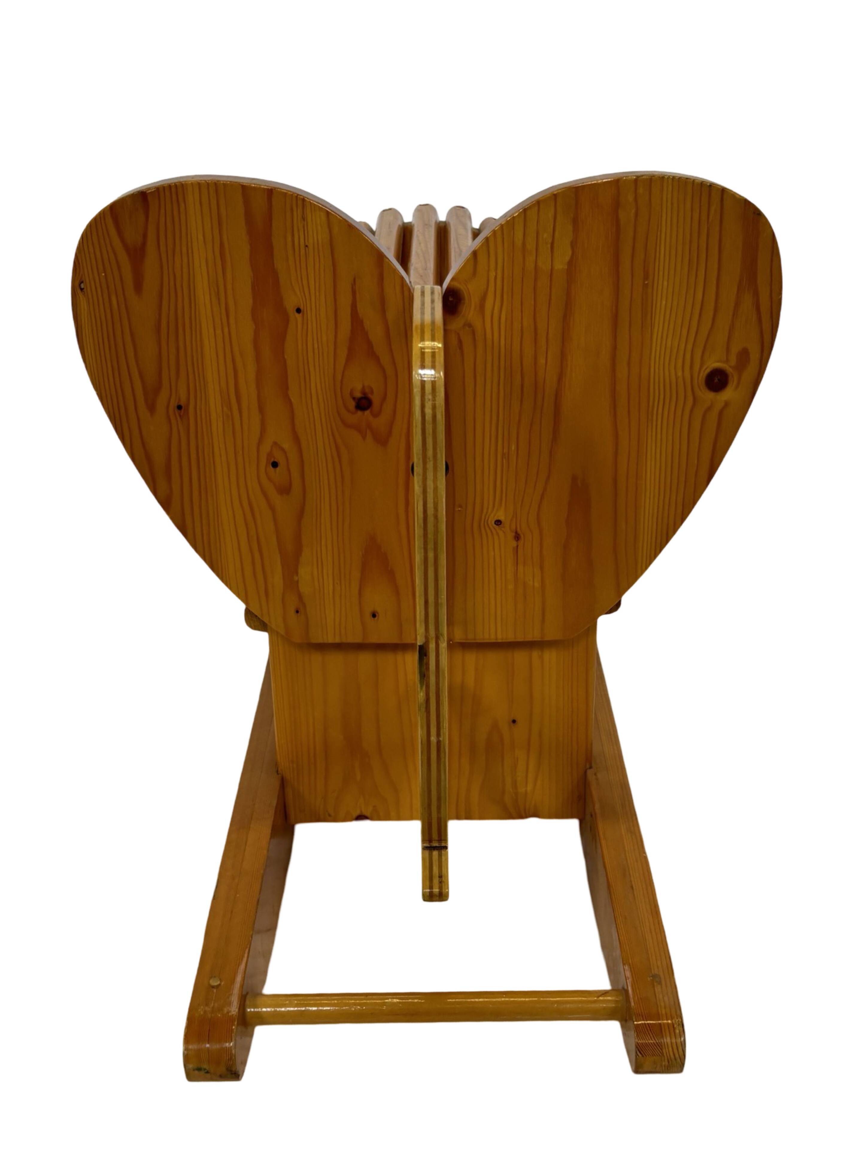 Vintage Swedish design Wooden Rocking Elephant 80's design