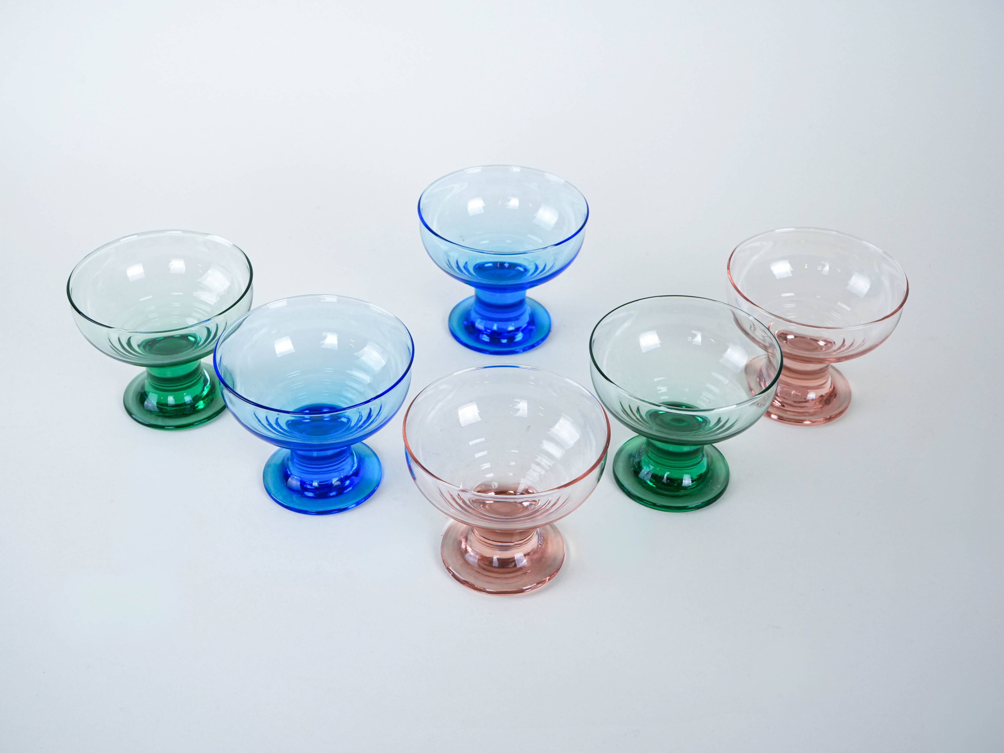 Set of dessert bowls, Italian design, 1970s, production: Italy