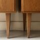 Pair of modernist honey wood bedside tables, 1950 design.
