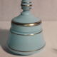 Pot à coton en opaline bleu turquoise et liseret doré