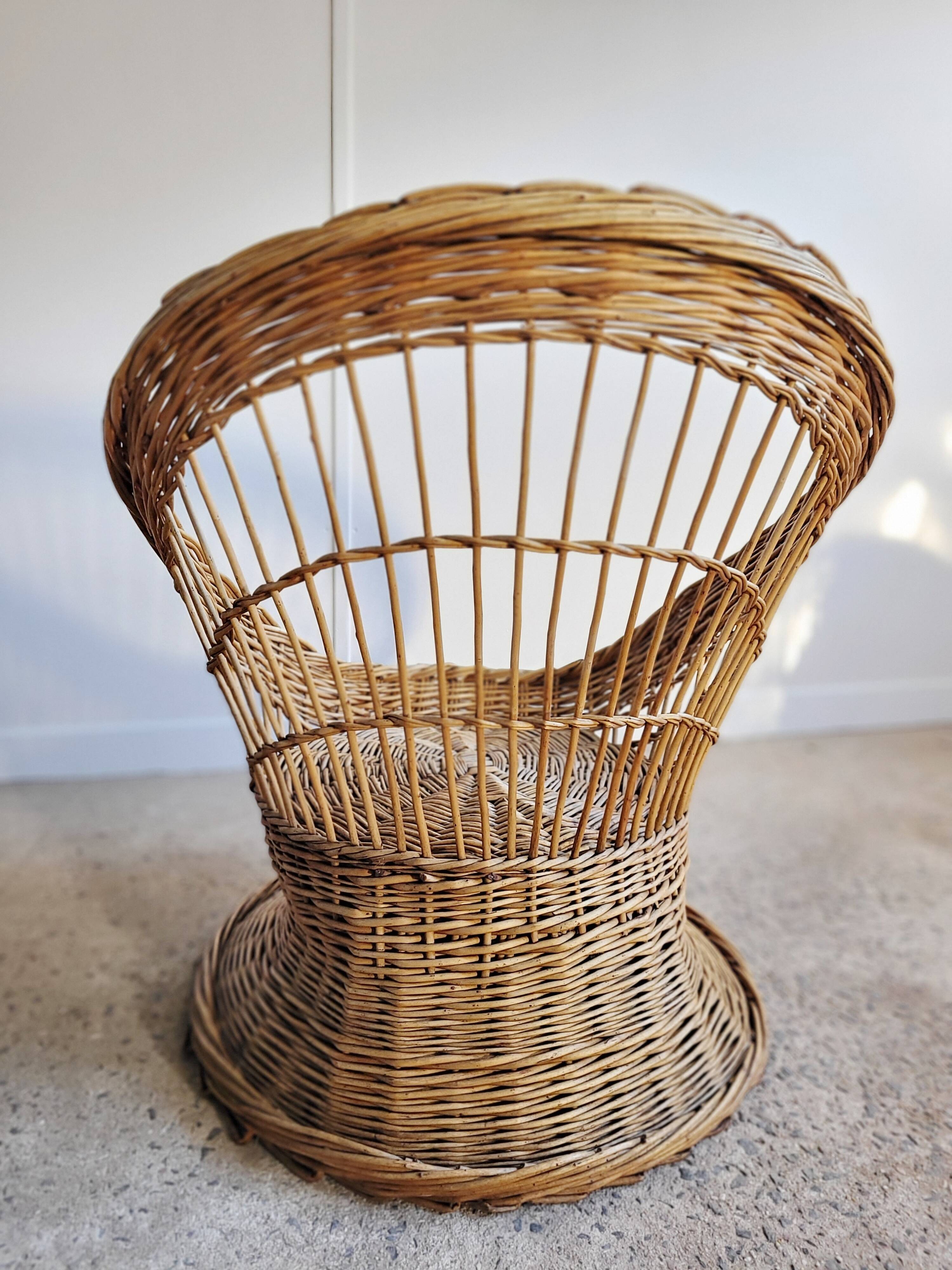 Wicker basket chair