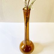 Vase soliflore en verre bullé de Biot, années 1950