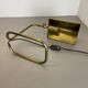 Cubic Modernist Brass Metal Table Light by Florian Schulz, Germany, 1970s