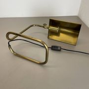 Lampe de table cubique moderniste en laiton et métal par Florian Schulz, Allemagne, années 1970