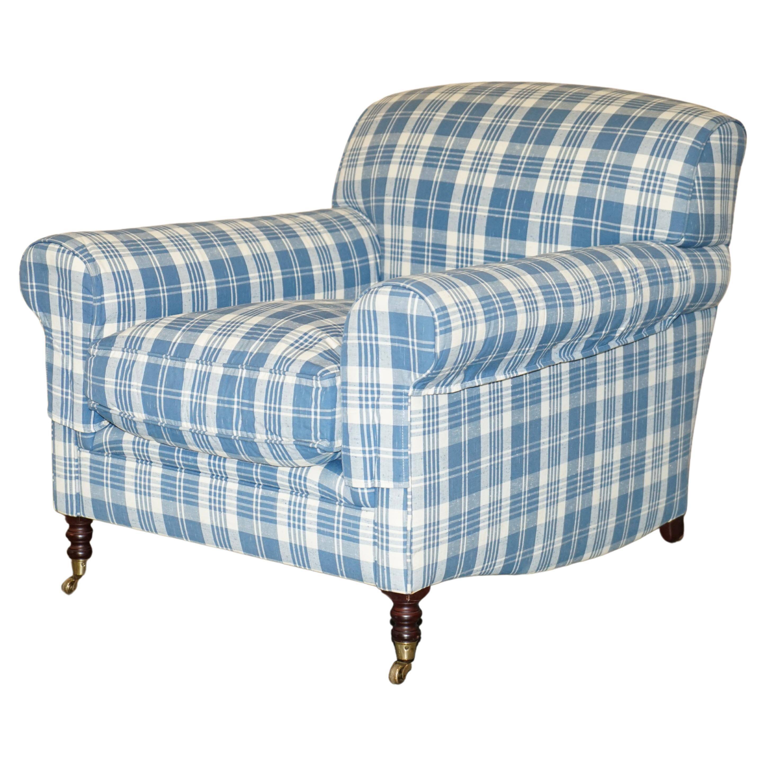 Signature Chelsea Armchair on Wheels with Twisted Armrests Large Model George Smith