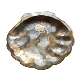 Mother-of-pearl and brass pocket empty