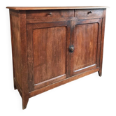 Buffet français vintage | Buffet des années 1920 en chêne et peuplier avec portes verrouillables | Rangement rustique de ferme