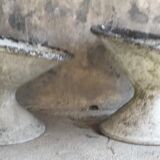 Pair of diabolo planters in fiber cement - vintage 1950