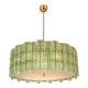 Contemporary Modern Italian Green“Tropical” Murano Glass Gold Chandelier