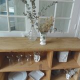 Vintage craft furniture on casters in pitch pine, 6 lockers.