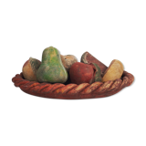 Basket and terracotta fruit