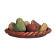 Basket and terracotta fruit