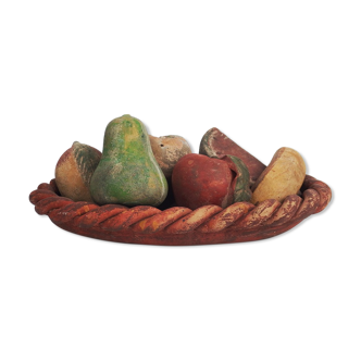 Basket and terracotta fruit