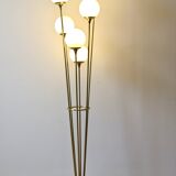 Italian Floor Lamp In Brass, Carrara and Opaline