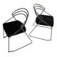 4 chaises minimalistes en fil d'acier chromé, années 80