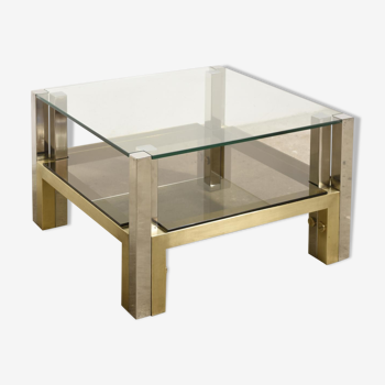 Coffee table in brass and glass 1960