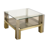 Coffee table in brass and glass 1960