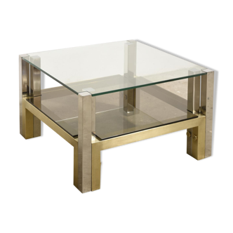 Coffee table in brass and glass 1960