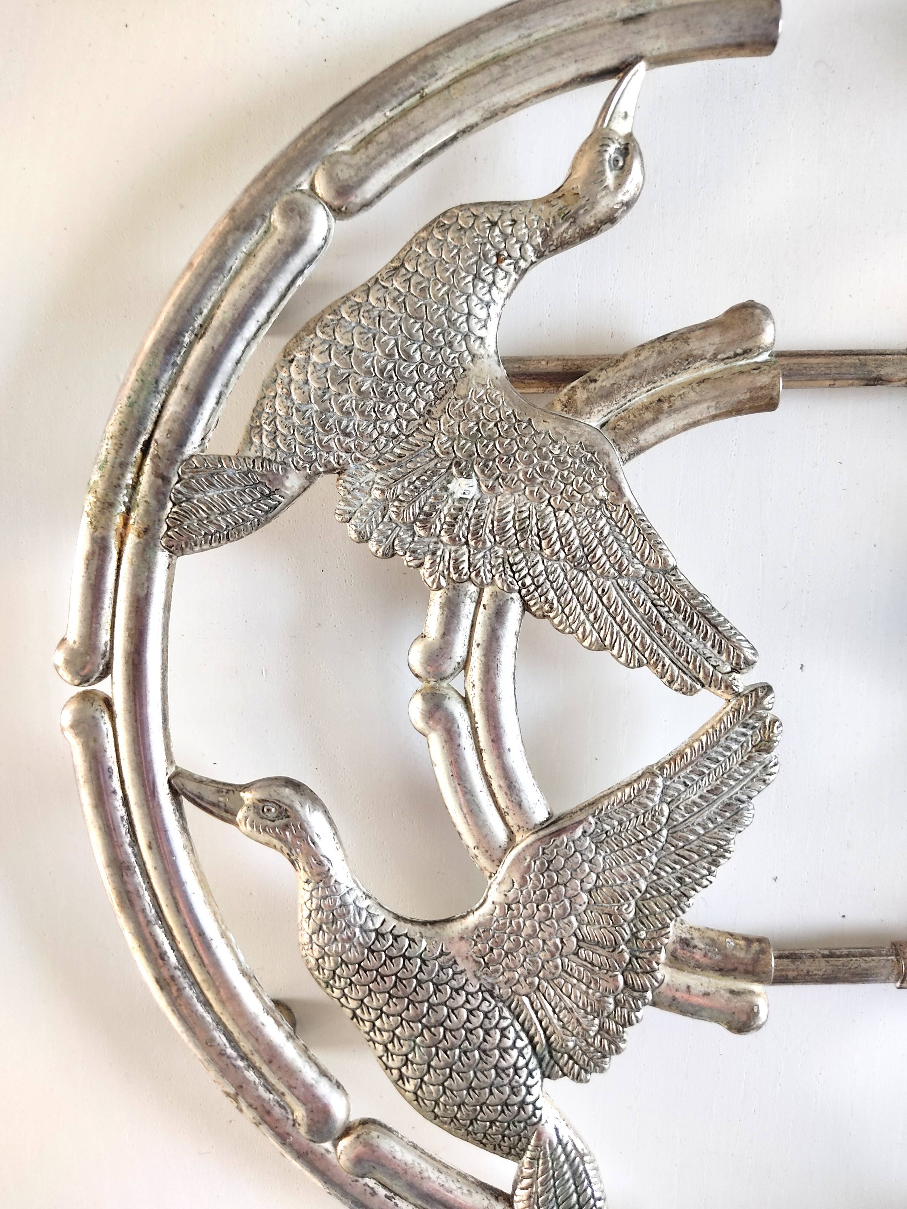 Silea silver metal duck trivet