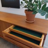 Scandinavian teak row 50s-60s, French manufacture signed Eros