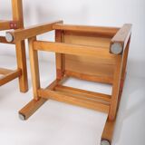 Set of 6 chairs in elm and leather Maison Regain edition