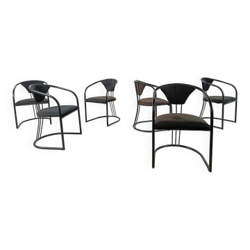 Italian postmodern dining chairs, 1980s - set of 6