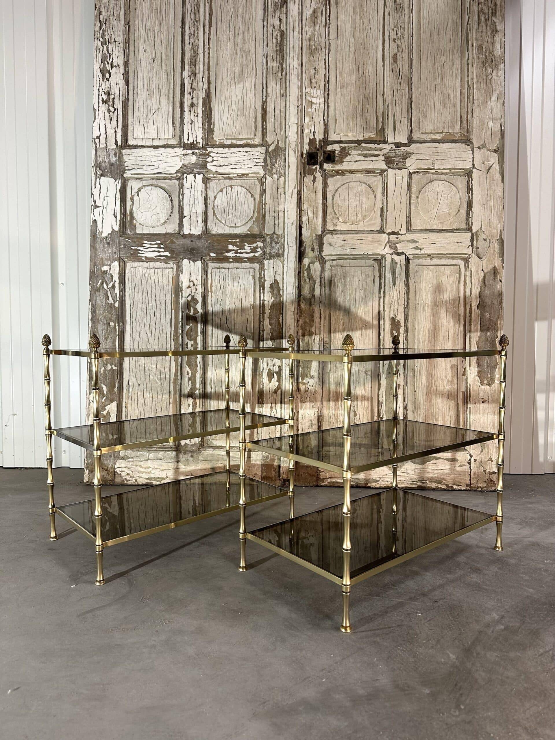 Pair of side tables circa 1950 Maison Baguès