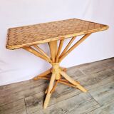 Coffee table, end table, children's table in rattan and banana leaf