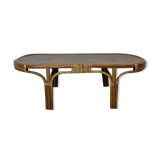 Vintage rattan coffee table 70's