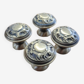 4 polished brass furniture knobs