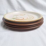 Vintage hand-painted flower stoneware plates