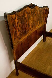 Rounded Walnut Burl Double Bed, 1950s