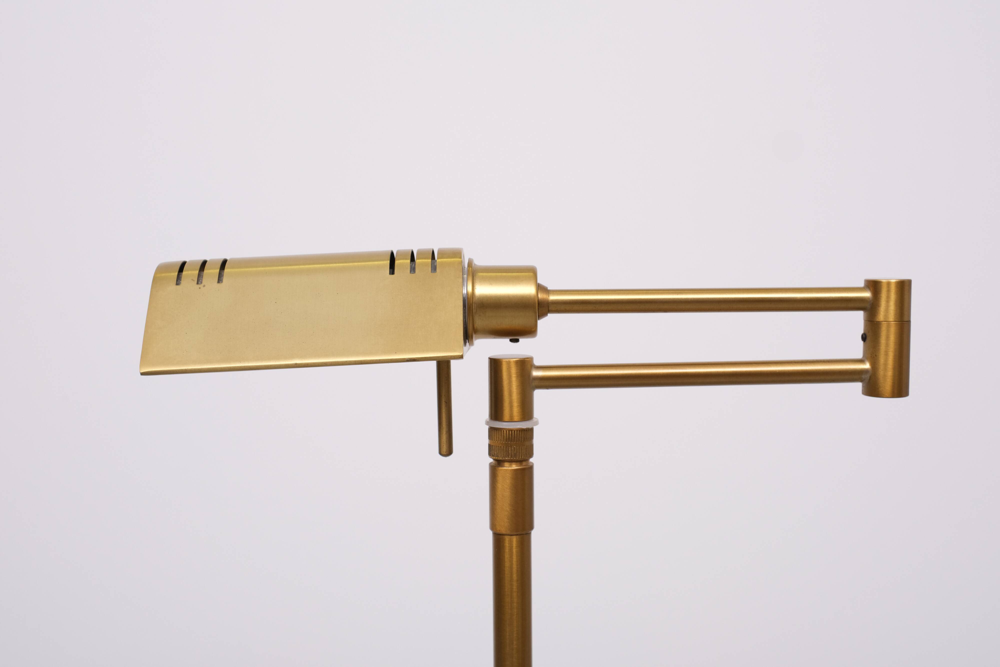 Holtkoetter Swing Arm Brass Floor lamp 1980s Germany