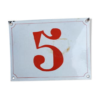 Enamelled metal plate street number