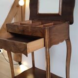 Vintage wooden dressing table with key