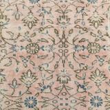 Light Pink & Blue Floral Turkish Vintage Rug, 155x248Cm