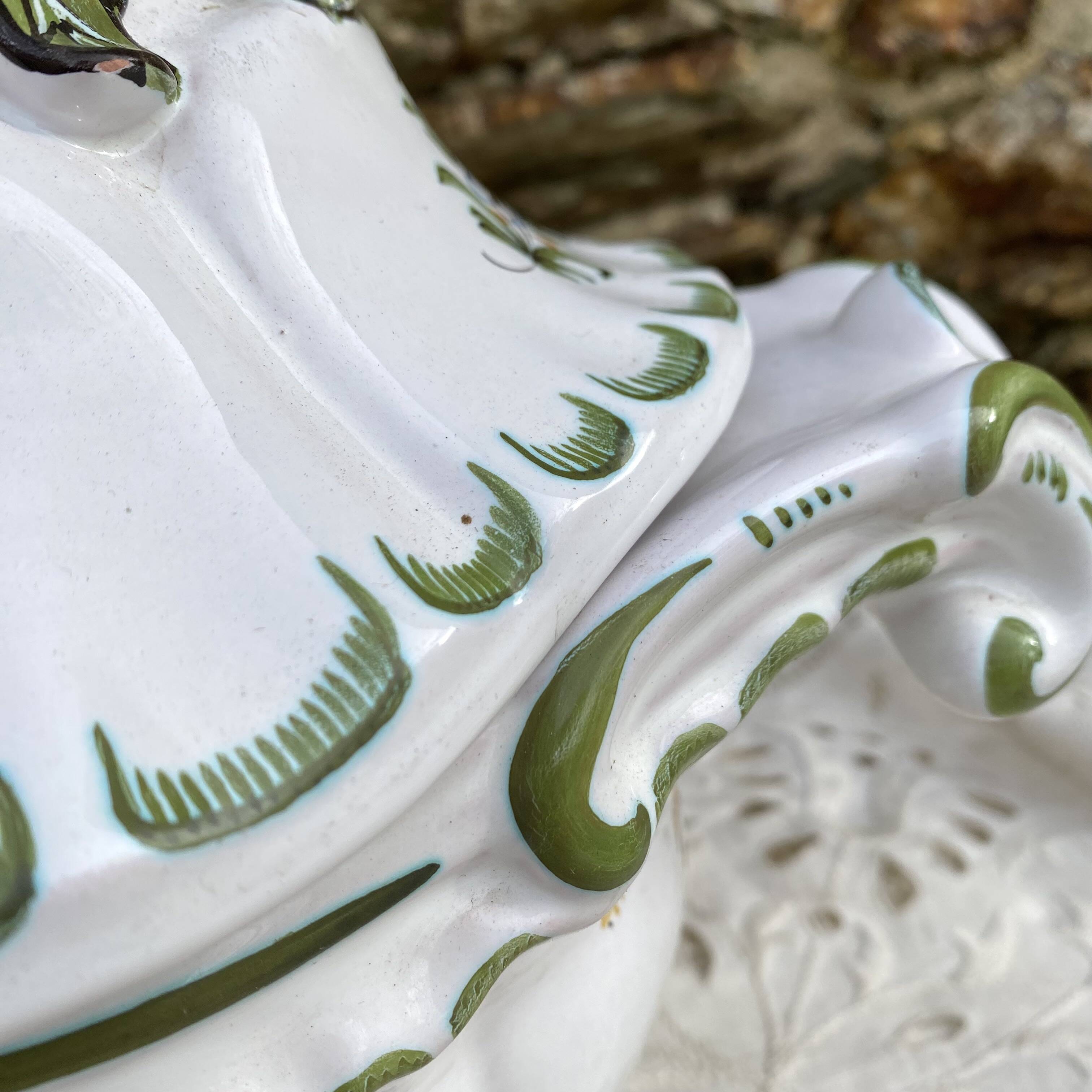 Hand-decorated earthenware soup tureen, Lallier Pottery