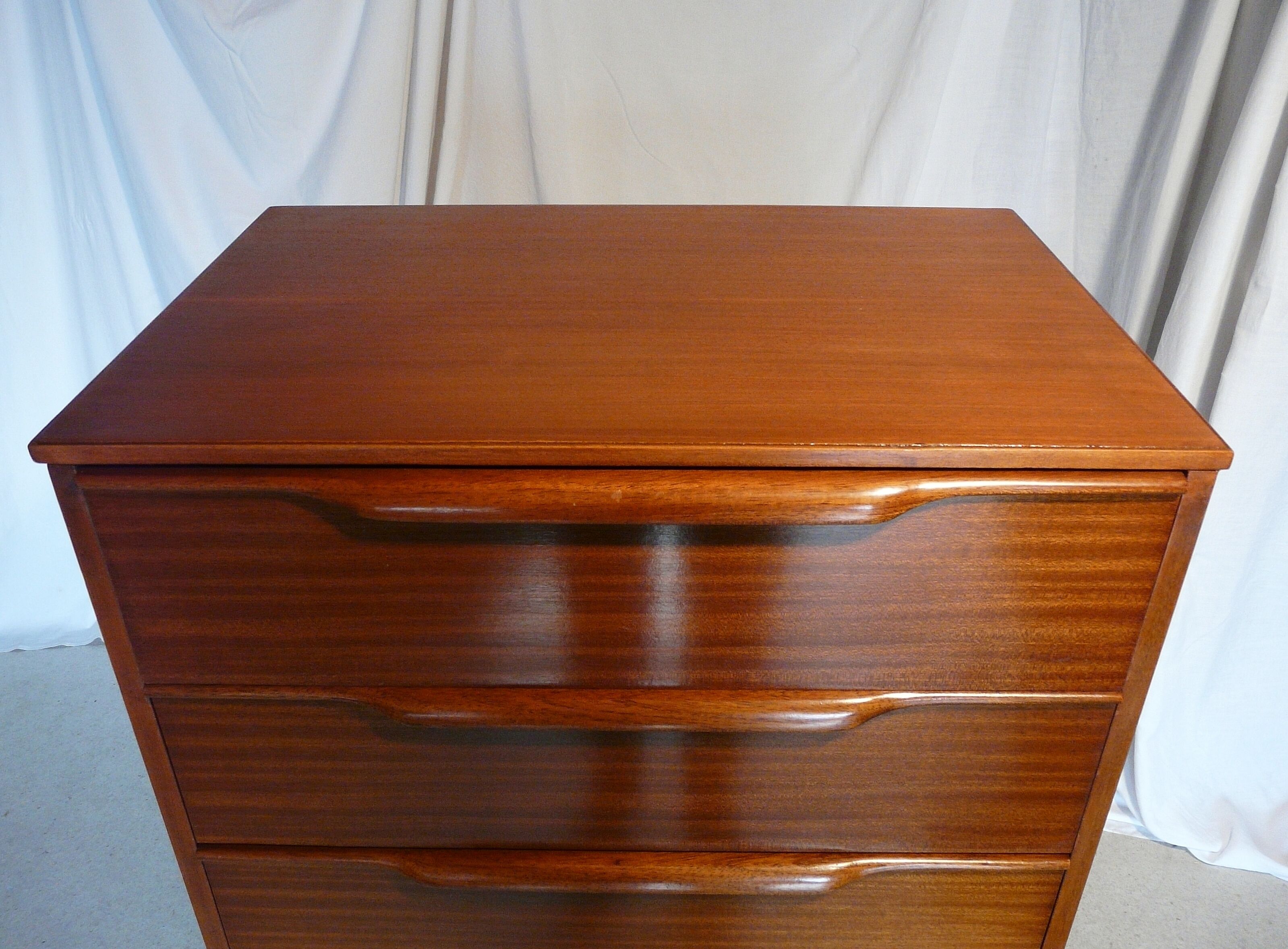 High Scandinavian teak chest of drawers
