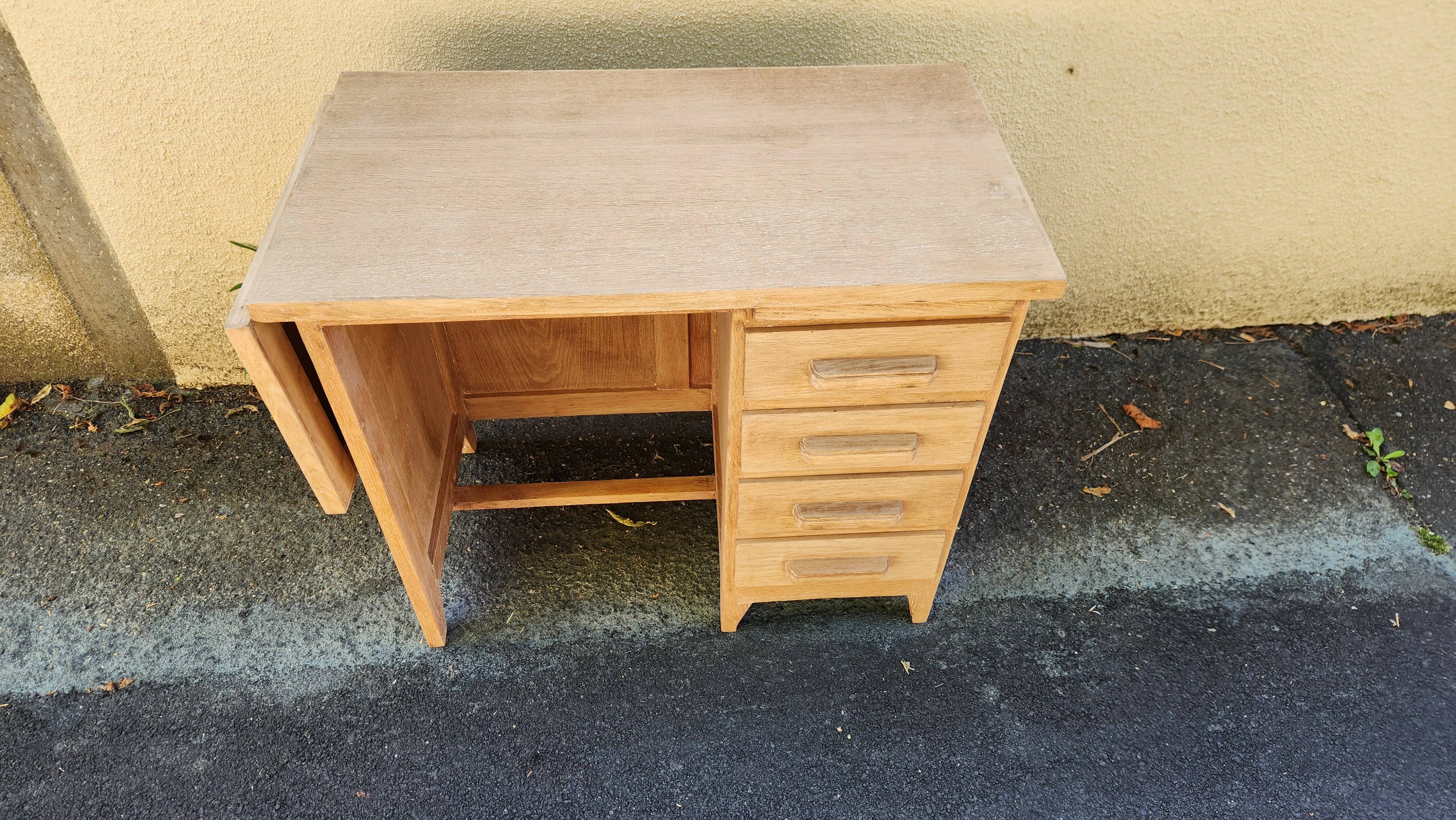 pretty sanded wood children's desk from the 1940s