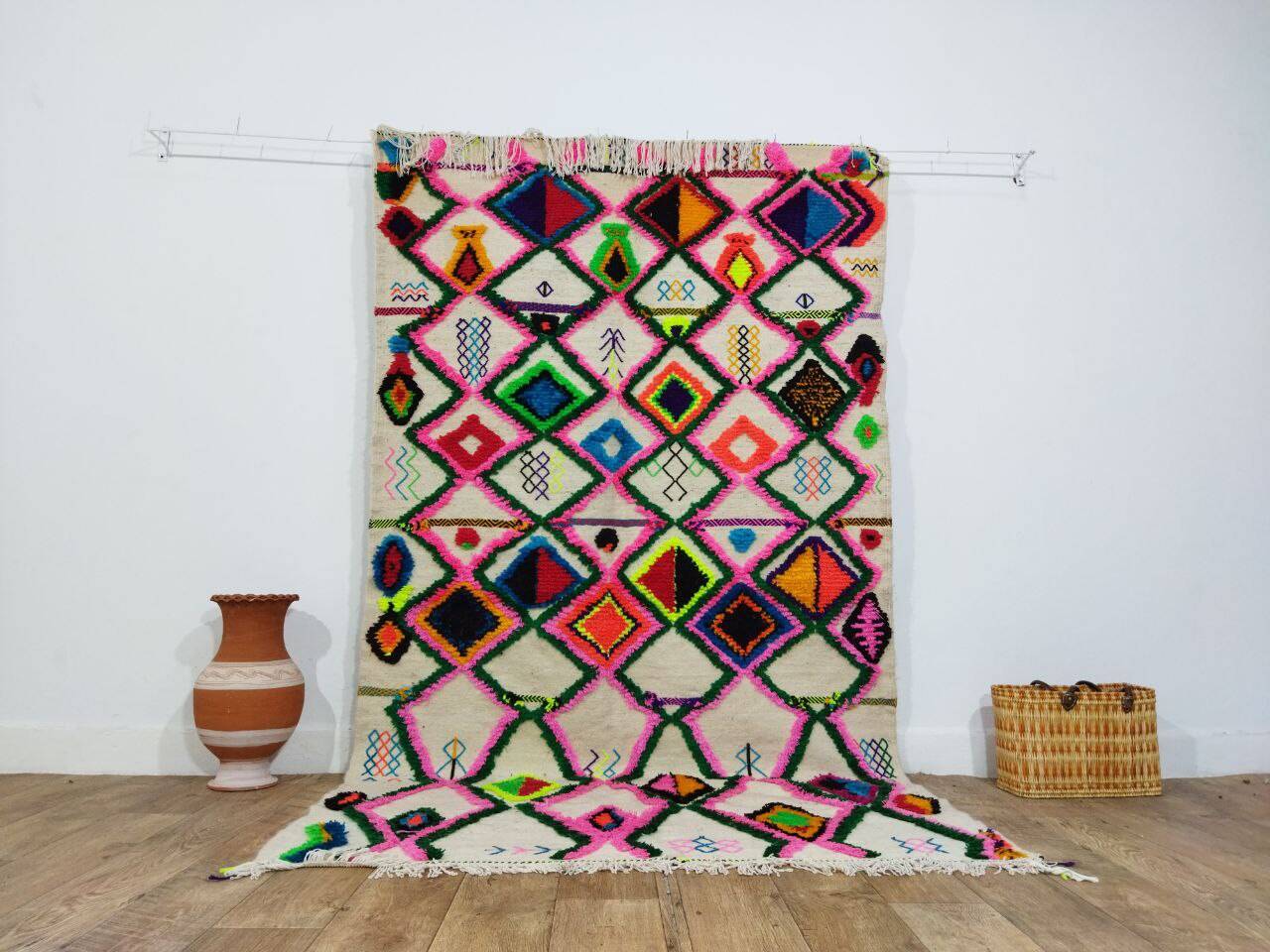 Handmade Moroccan Berber rug 253 X 144 CM