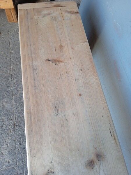 Patinated natural solid wood bench 180cm