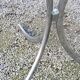 Designer table from the 70s, smoked glass top, chrome base