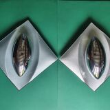 Pair of futuristic UFO wall lights